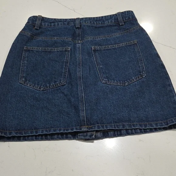Lulu's Blue Button-Down Mini Skirt Sz Small Gengle Used - Picture 3 of 9
